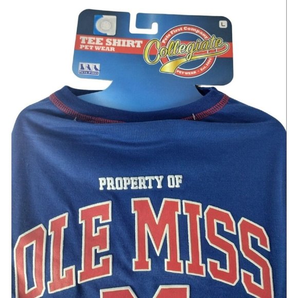 University of Mississippi Ole Miss Rebels Team Tee TShirt Pets First Large Sport - Picture 5 of 8